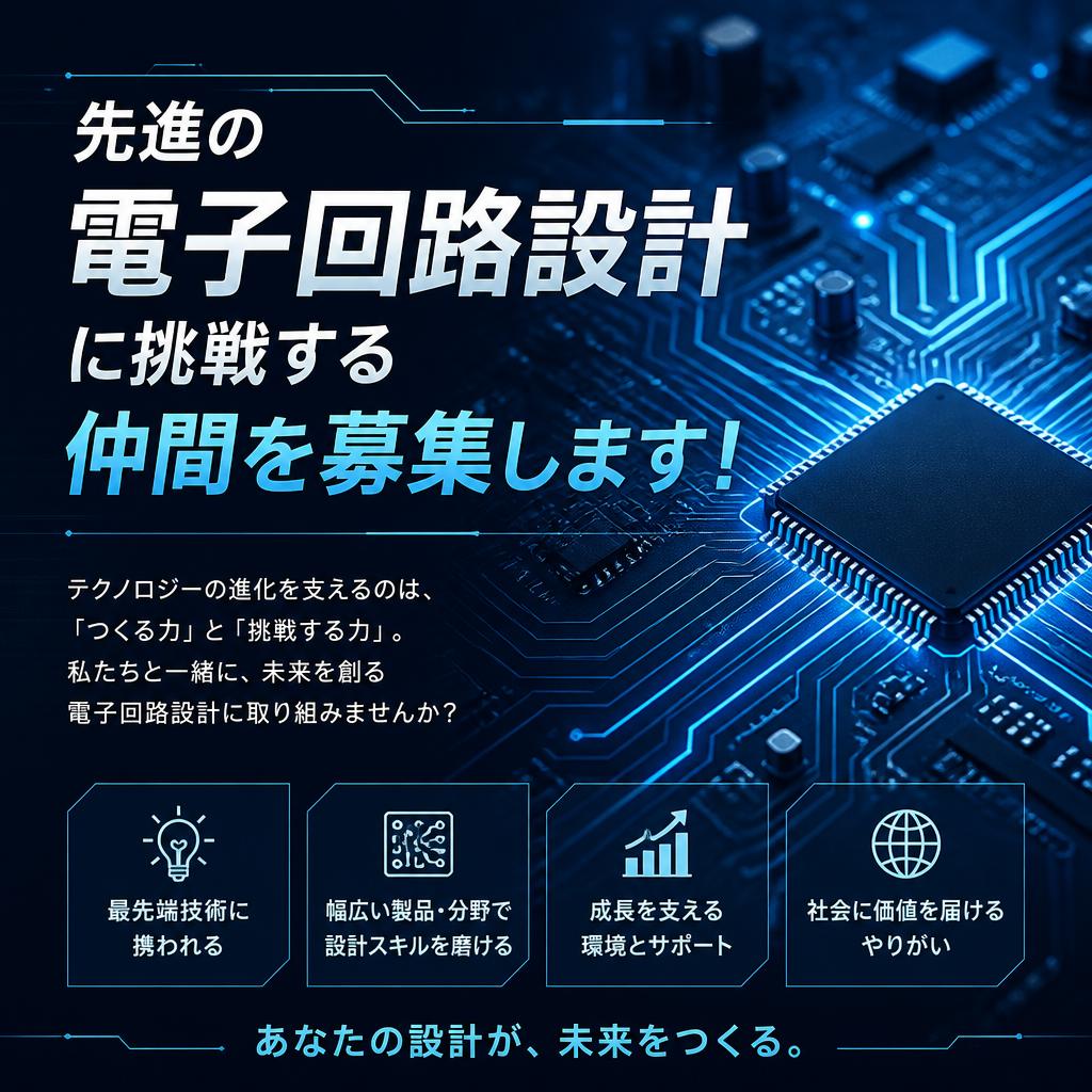 先進の電子回路設計に挑戦する仲間を募集します！